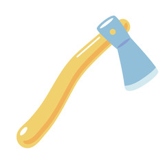 Axe Vector icon. Ax with wooden handle isolated on white background. Element of construction tools. Cartoon hatchet flat design. Hand carpenter instrument illustration. Simple element, Logo, symbol