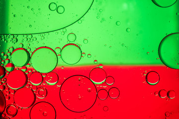Oil on the surface of the water Soap foam with bubbleOil on the surface of the water Soap foam with...