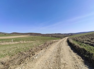 Fototapeta na wymiar country road in Slatinita BISTRITA Romania,2020