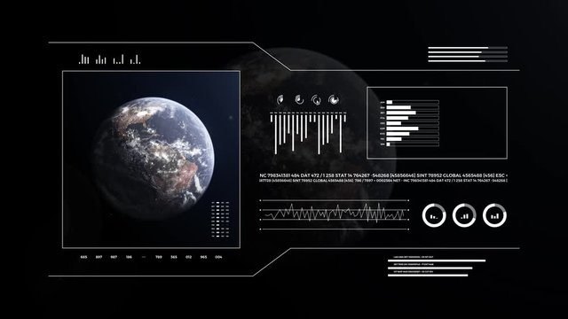 Planet Earth, view from space. 3d 4K animation of terrestrial globe.