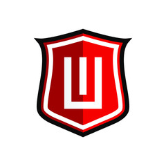 Initial Letter U with Shield Logo Design
