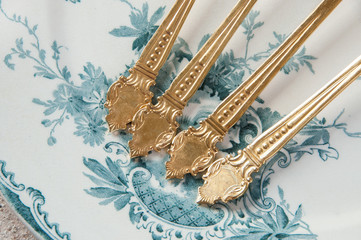 Antique metal cocktail spoons
