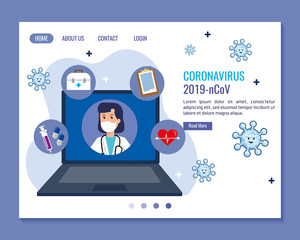 virual woman doctor and coronavirus information