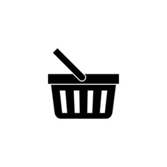 Shopping chart icon in black flat design on white background