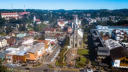 Gramado - RS. Aerial view of Gramado city center in Rio Grande do Sul - Brazil