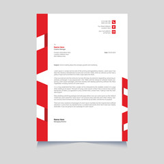 Corporate Business Red Abstract Letterhead Template