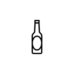 Beer bottle, Alcohol drink oncept sign in outline style on white background vector illustration for website, mobile application, presentation, infographic