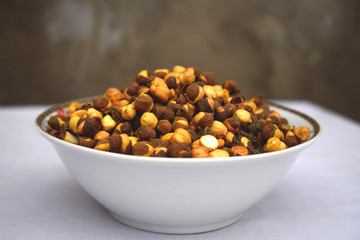 Roasted Chickpea Beans Or Chana in bowl 