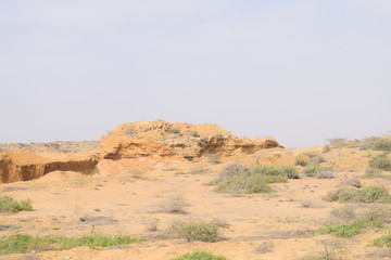 Mountain landscape with blue sky