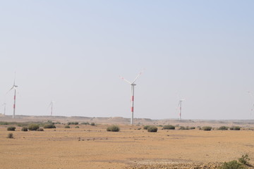 Wind turbine in the desert