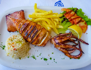 Amazing tasty and healthy greek food in Cyclades, Greece