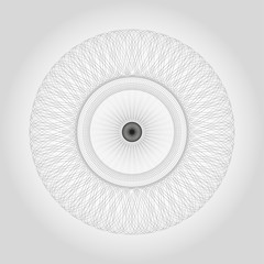 Circle Guilloche in vector.  Abstract round frame from thin lines.