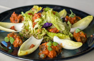 Salade tomates vegan
