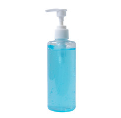 Alcohol gel sanitizer cleaning bacteria and virus on white back ground with clipping parh.