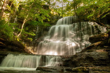 Fototapeta na wymiar Machine Falls Near Tullahoma, Tennessee in Early Spring - Beautiful Waterfall