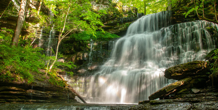 Machine Falls Near Tullahoma, Tennessee in Early Spring - Beautiful Waterfall