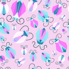 A pattern of stylized beetles