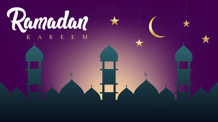 Ramadan Kareem illustration Islamic background mosque template