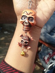 Abstract, skull on hand