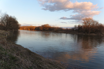 The Grand River at sunset in early spring. Shot in Waterloo, Ontario, Canada.