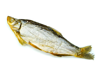salted fish isolate on a white background, chebak, roach, salted fish for beer
