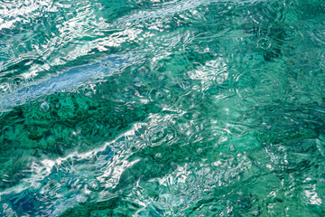 turquoise clear sea water, with ripples, background