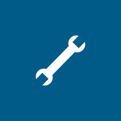 Wrench Blue Icon On White Background. Blue Flat Style Vector Illustration