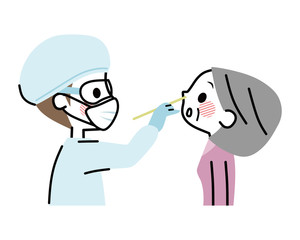 ウイルス検査　シニア女性