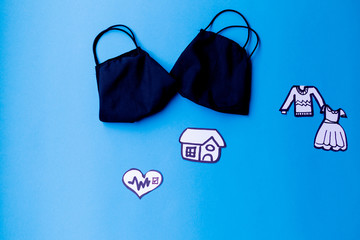 
mouth covers with examples of what you can buy when you have money and health, such as home,...