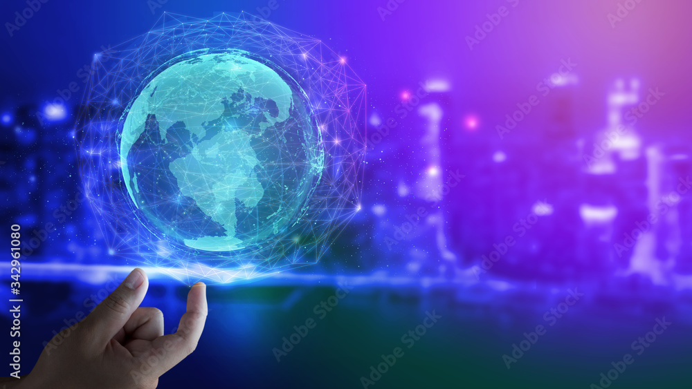 Poster the modern creative telecommunication and internet network connect in smart city. concept of 5g wire