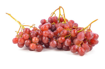 fresh red grapes isolated on white background.
