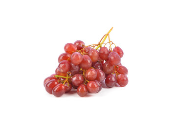fresh red grapes isolated on white background.