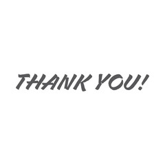 Thank you text sign, hand drawn style lettering message.