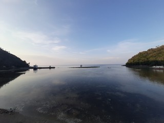 sunset over the river