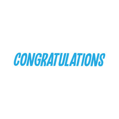 Congratulations text, hand drawn style lettering message.