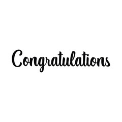 Congratulations text, hand drawn style lettering message.