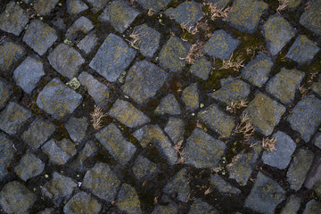 Background image of detailed texture of old paving stones