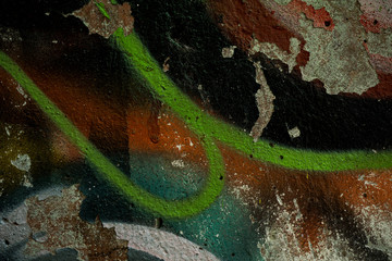 Photo of an old cracked paint wall