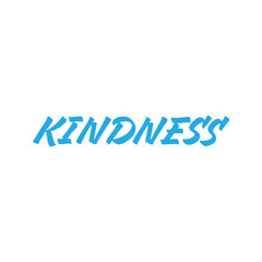 Kindness text, hand drawn style lettering message.