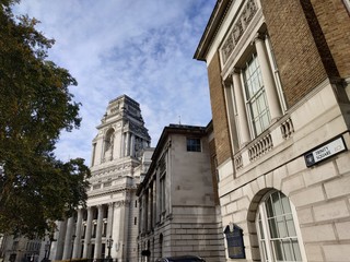View on the London street architecture in the historical center of the city