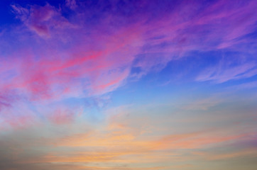 Dramatic sunset and sunrise sky.