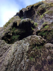 Beautiful waterfall in middle of mountains