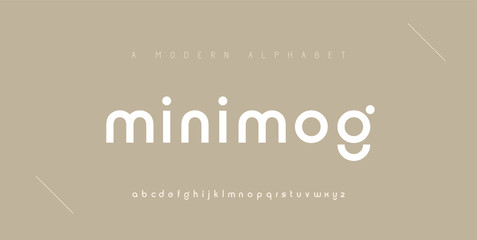Fototapeta Abstract minimal modern alphabet fonts. Typography minimalist urban digital fashion future creative logo font. vector illustration obraz