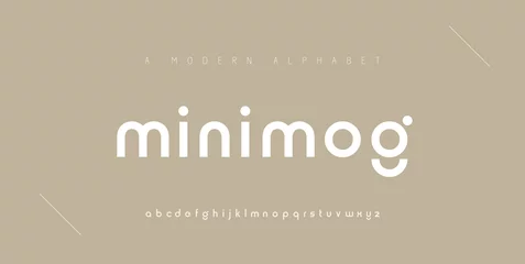 Foto op Plexiglas Abstract minimal modern alphabet fonts. Typography minimalist urban digital fashion future creative logo font. vector illustration © geengraphy