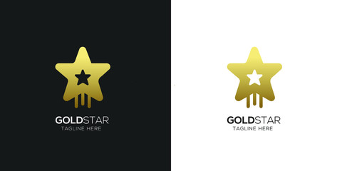 premium Luxury Gold Star logo designs template vector