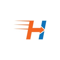 h letter arrow icon logo vector