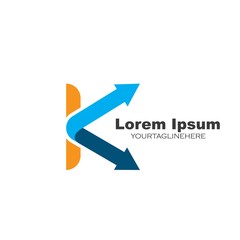 k Letter arrow Logo Template Vector