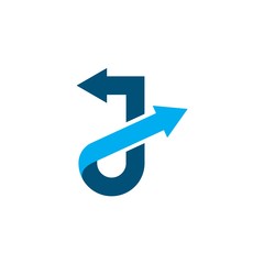 j Letter arrow  Logo Template Vector