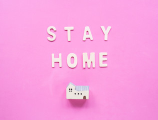 Top view of Social distancing concept and Stay home, stay safe.