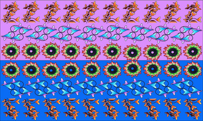 seamless pattern with colorful flowers